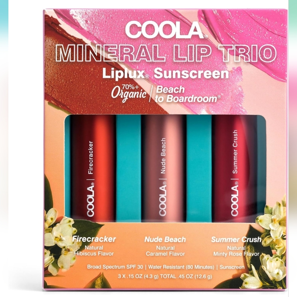 COOLA Red and Cream Lip Balm & Gloss Set